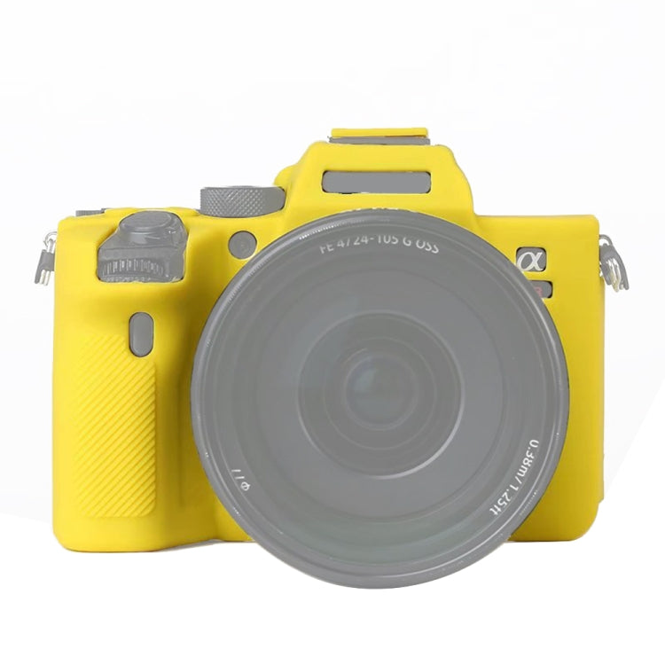 Yellow Soft Silicone Protective Case for Sony A7R4 Camera