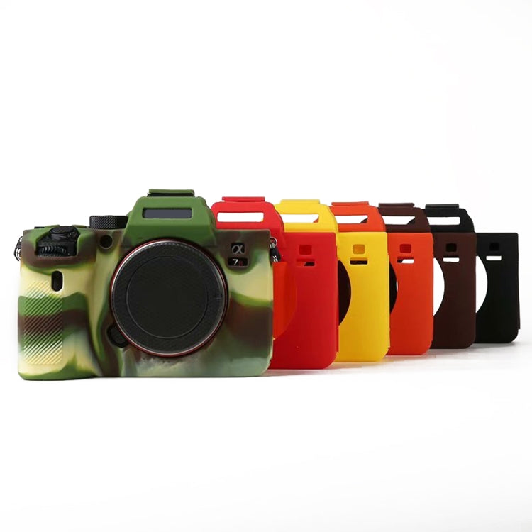 Soft Silicone Protective Camera Case for Sony A7R4 (Coffee)
