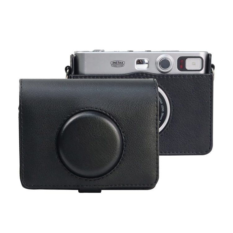 Retro Black PU Leather Camera Case with Strap for FUJIFILM instax mini Evo