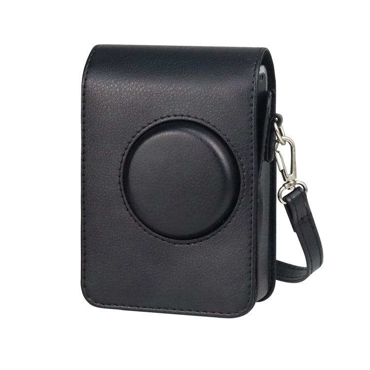 Black PU Leather Camera Bag with Long Adjustable Strap for FUJIFILM instax mini Evo