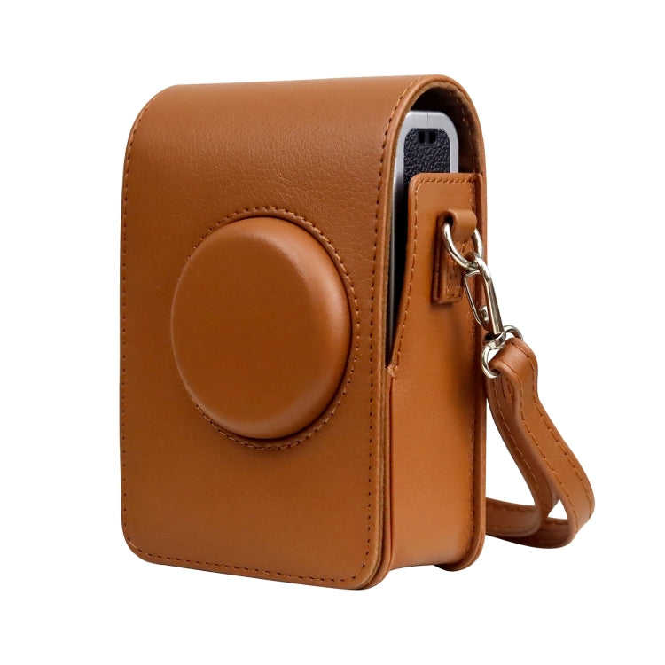 Brown PU Leather Camera Case Bag with Strap for FUJIFILM instax mini Evo