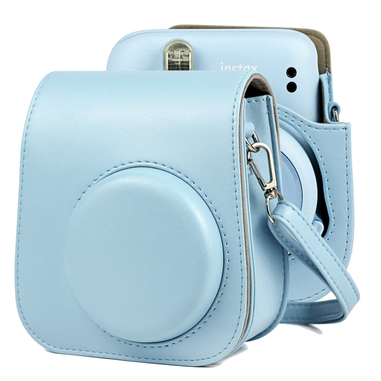 Blue Leather Camera Case with Strap for Fujifilm Instax Mini 11