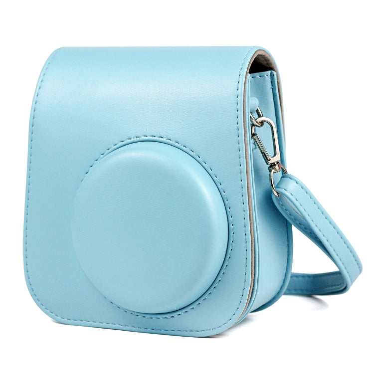 Blue Leather Camera Case with Strap for Fujifilm Instax Mini 11