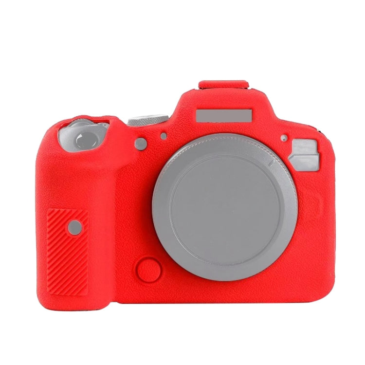 Litchi Texture Soft Silicone Camera Case for Canon EOS R6 - Red