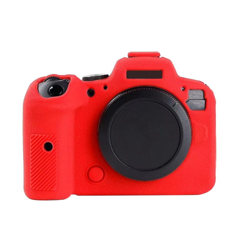 Litchi Texture Soft Silicone Camera Case for Canon EOS R6 - Red
