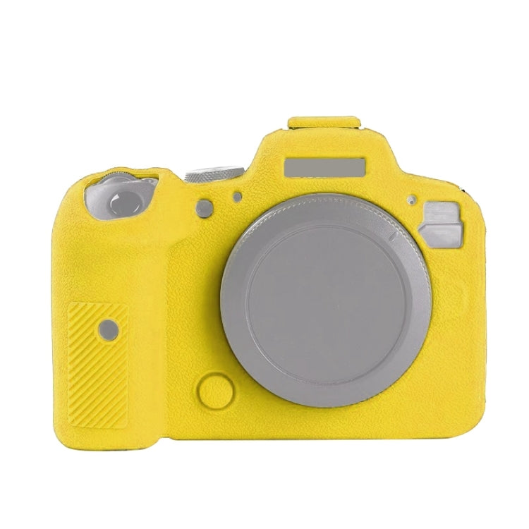 Litchi Texture Soft Silicone Case for Canon EOS R6 - Yellow