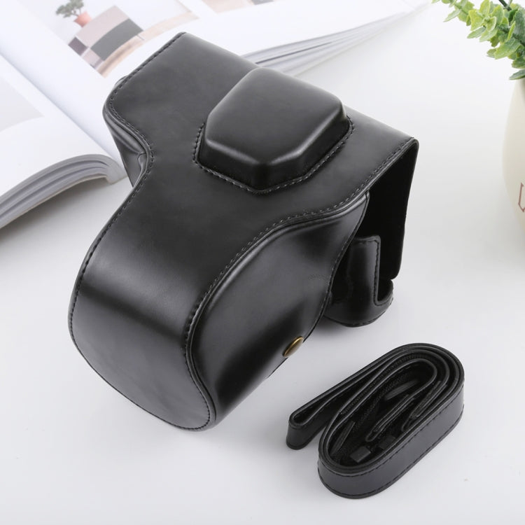 Full Body PU Leather Camera Case Bag with Strap for FUJIFILM X-T3 in Black