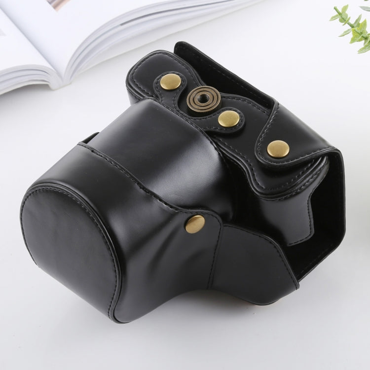 Full Body PU Leather Camera Case Bag with Strap for FUJIFILM X-T3 in Black