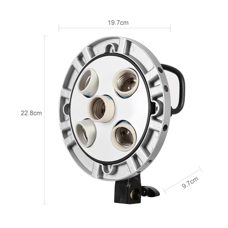Godox TL-5 5 in 1 E27 Socket Tricolor Bulb Light Lamp Head Mount with US Plug