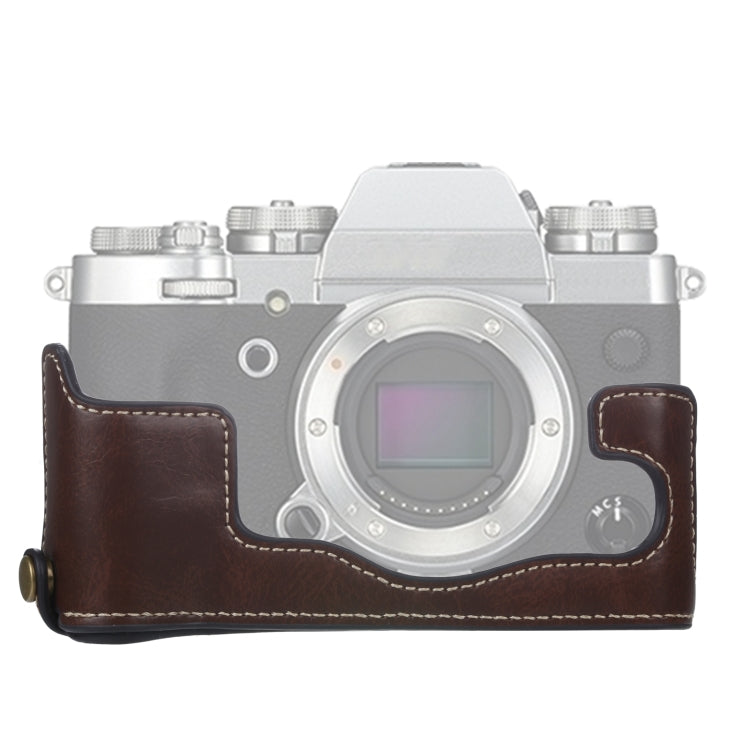 FUJIFILM X-T3/X-T2 PU Leather Camera Half Case Base - Coffee