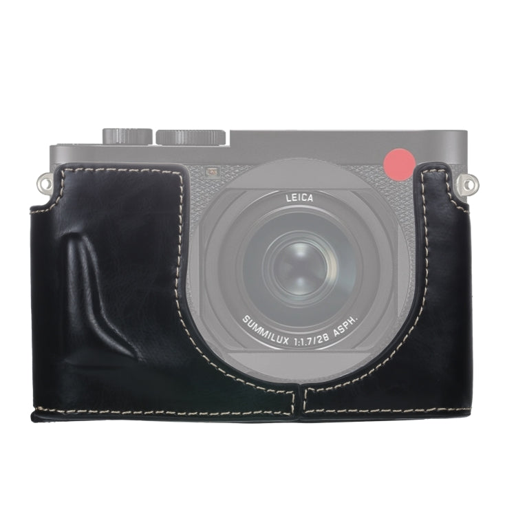 Leica Q2 PU Leather Half Case Base with 1/4 inch Thread (Black)