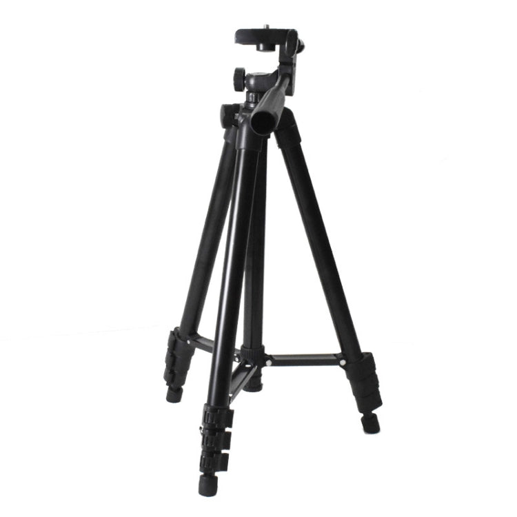 130cm 4-Section Folding Aluminum Alloy Tripod Mount with Three-Dimensional Head in Black