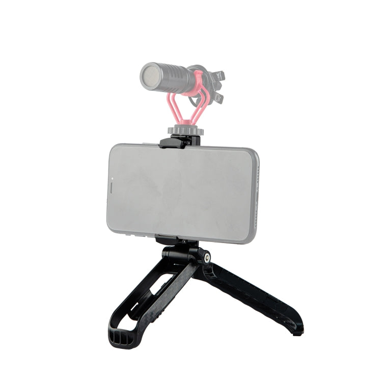 Pocket Mini Tripod Mount for Smartphones with Phone Clamp and Cold Shoe (Black)