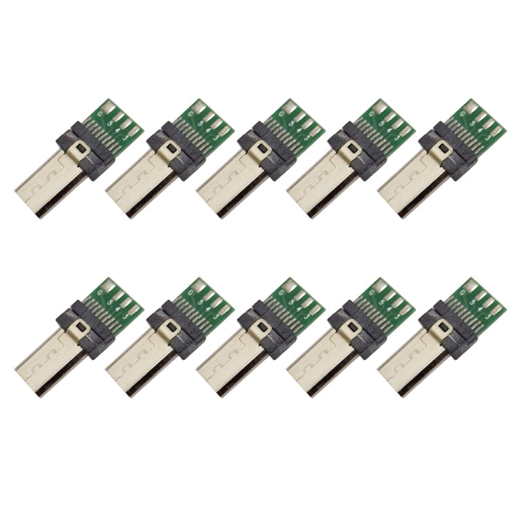 10-Piece 15-Pin USB PCB Connector Micro USB Plug Adapter Set for Sony Camera Data Cable