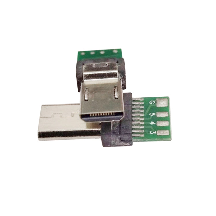 10-Piece 15-Pin USB PCB Connector Micro USB Plug Adapter Set for Sony Camera Data Cable