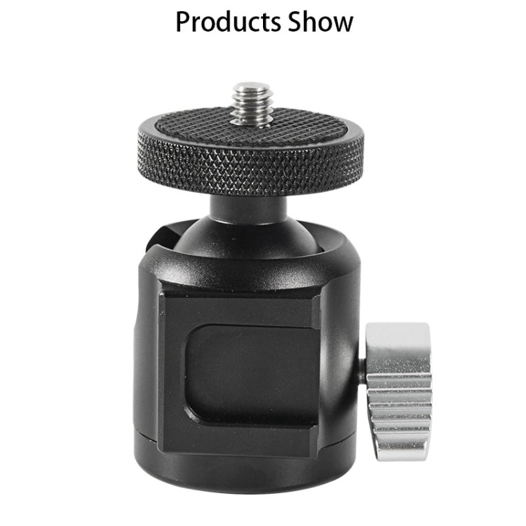Aluminum Alloy Cold Shoe Tripod Adapter Ball Head (Black)