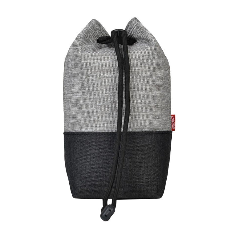 Camera Lens Waterproof Shockproof Bag with Inner Drawstring Case, Size: 14 x 10 x 21.5 cm (Black Grey)
