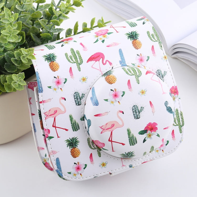 Camera PU Leather Case Bag with Cactus Flamingo Pattern for FUJIFILM instax mini 9 / mini 8+ / mini 8