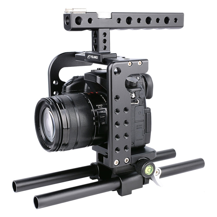 YELANGU YLG0906A Camera Video Cage Handle Stabilizer for Panasonic Lumix DMC-GH5 - Black