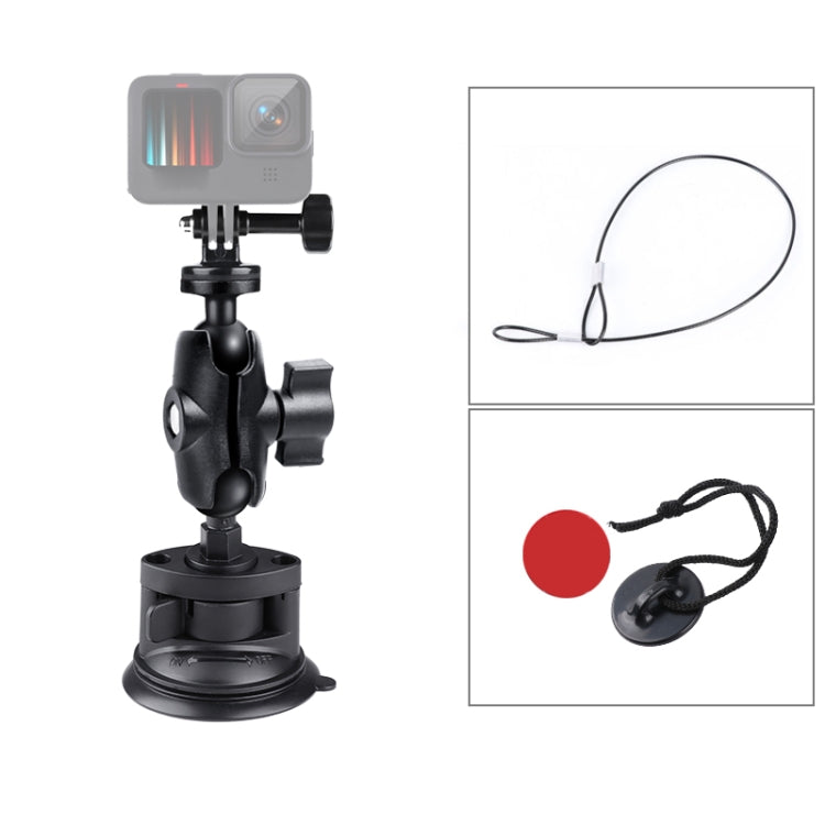 Suction Cup Camera Mount with Tripod Adapter & Safety Features (Black)