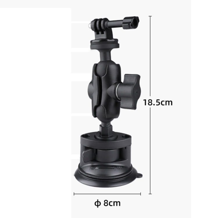 Suction Cup Camera Mount with Tripod Adapter & Safety Features (Black)