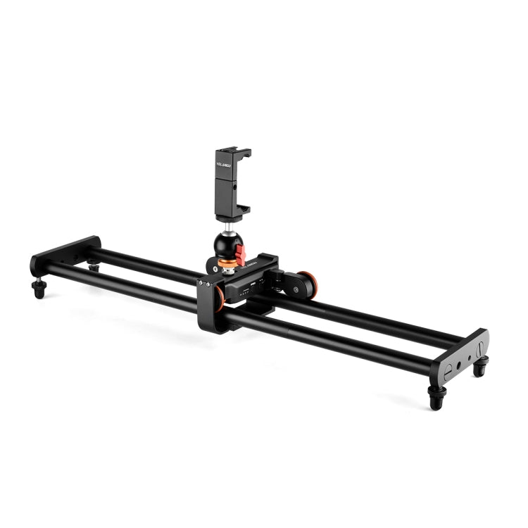 YELANGU L60E 60cm Slide Rail Track + L4 3-Wheel Video Dolly with Phone Clamp & Ballhead - Versatile Camera and Phone Video Dolly
