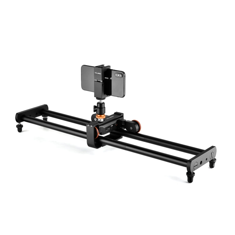 YELANGU L60E 60cm Slide Rail Track + L4 3-Wheel Video Dolly with Phone Clamp & Ballhead: Versatile Camera and Mobile Phone Slider Kit