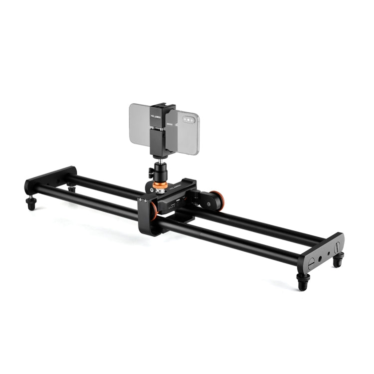 YELANGU L60E 60cm Slide Rail Track + L4 3-Wheel Video Dolly with Phone Clamp & Ballhead: Versatile Camera and Mobile Phone Slider Kit