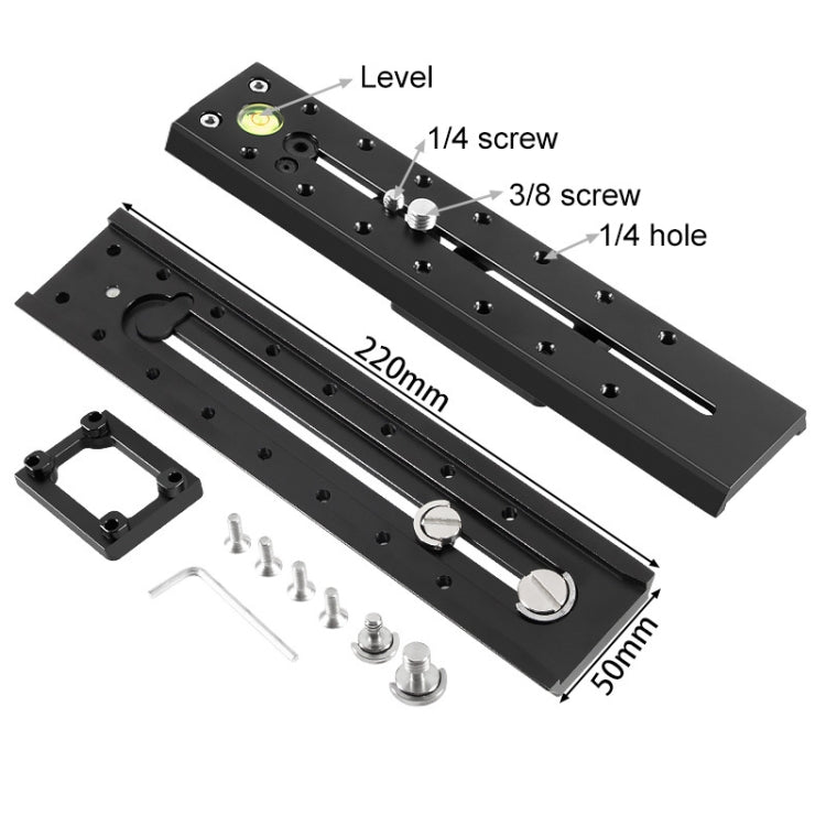 Aluminum Alloy Extended Quick Release Plate for Manfrotto / Sachtler - BEXIN VR-220L (Black)
