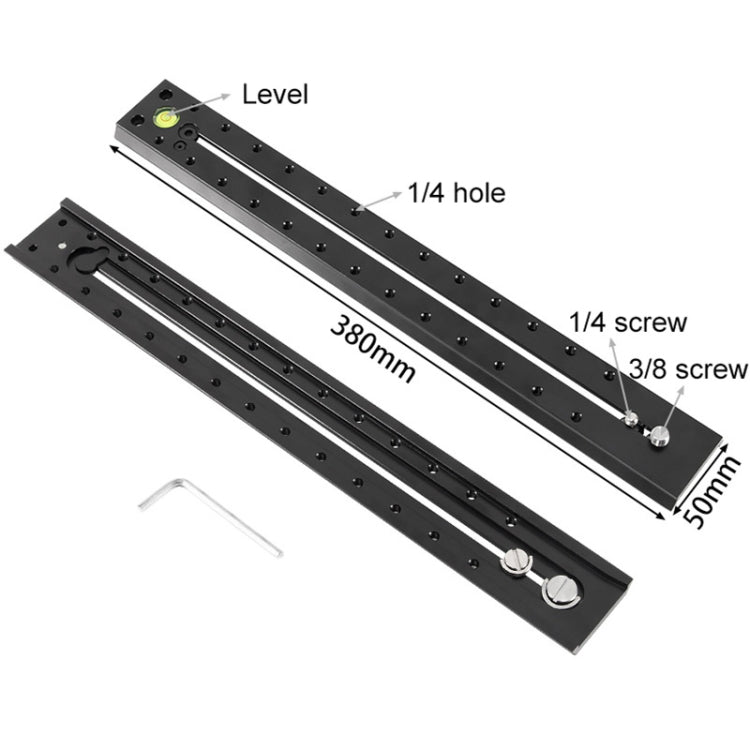 BEXIN B380-50 380mm Length Aluminum Alloy Extended Quick Release Plate (Black) for Manfrotto / Sachtler