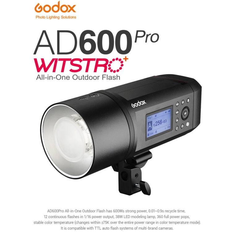 Godox AD600 Pro WITSTRO 600Ws All-in-One Outdoor Flash With 2.4GHz Speedlite Light(EU Plug)