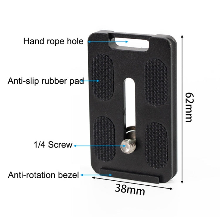 Anti-Rotation Quick Release Plate with Rubber Cushion for Cameras