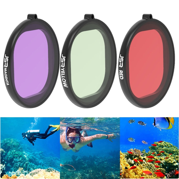 JSR Round Housing Diving 3 in 1 Lens Filter for GoPro HERO8 Black - Red + Yellow + Purple