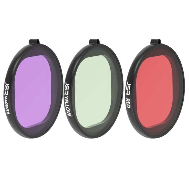 JSR Round Housing Diving 3 in 1 Lens Filter for GoPro HERO8 Black - Red + Yellow + Purple