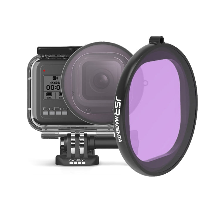 JSR Round Housing Diving Color Lens Filter for GoPro HERO8 Black - Purple Filter