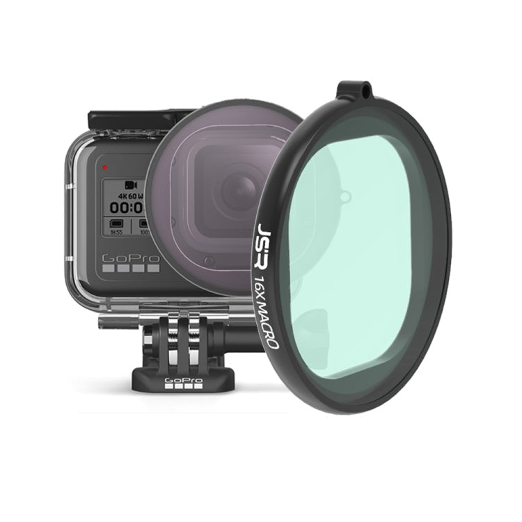 JSR Round Housing 16X Macro Lens Filter for Enhanced Underwater Photography with GoPro HERO8 Black