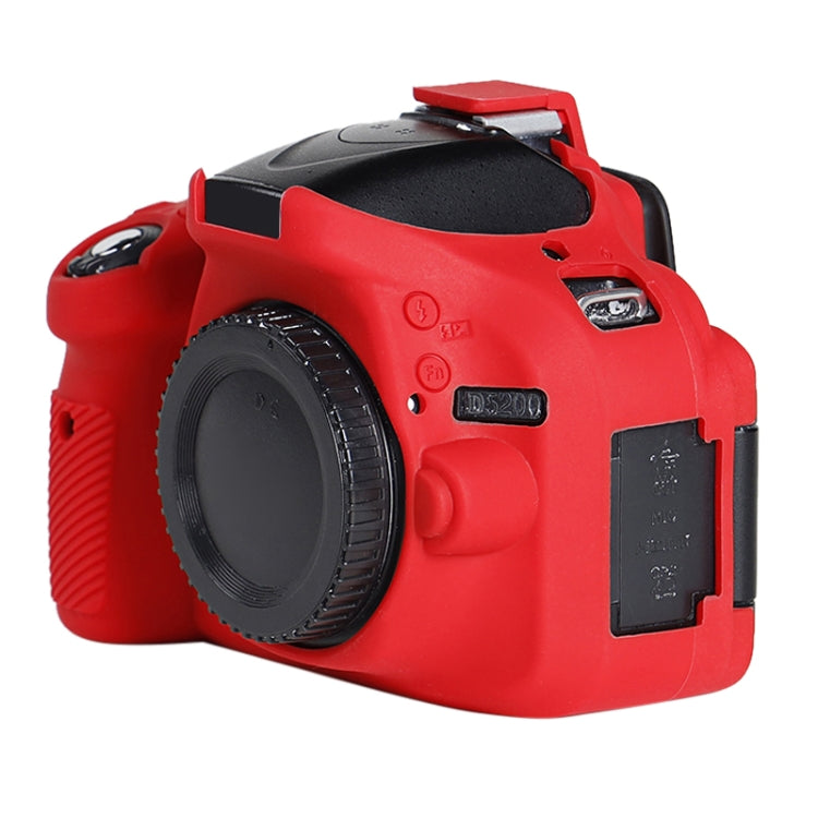 Soft Silicone Protective Case for Nikon D5200 (Red)