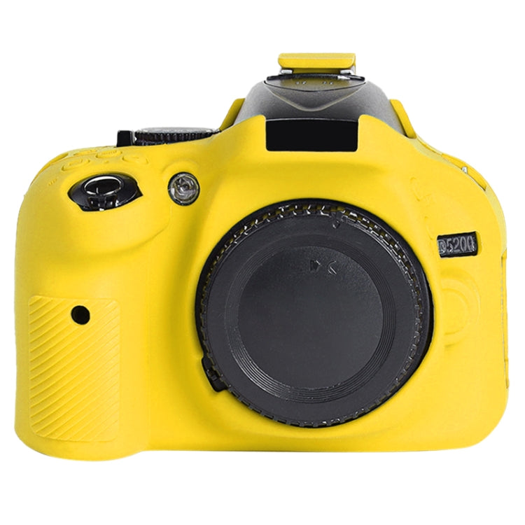 Soft Silicone Protective Case for Nikon D5200 Camera (Yellow)