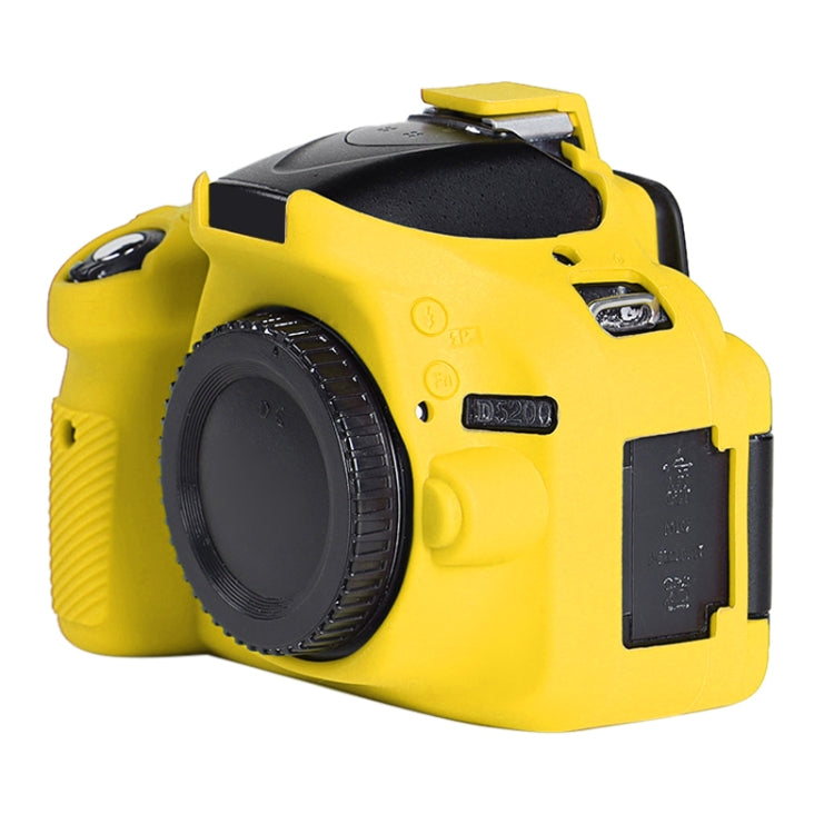 Soft Silicone Protective Case for Nikon D5200 Camera (Yellow)