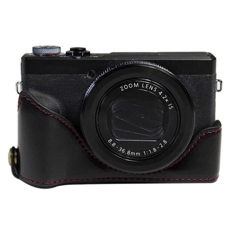 Canon G7 X Mark III / G7 X3 PU Leather Half Case Base (Black, 1/4 inch Thread)