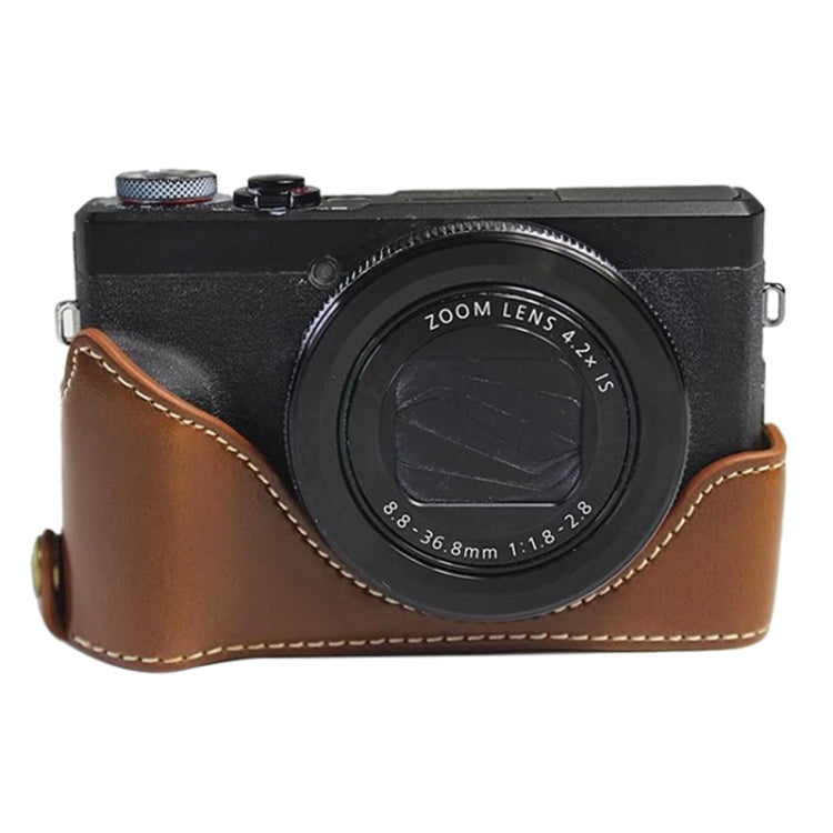 Canon G7 X Mark III/G7 X3 PU Leather Half Case Base (Brown)