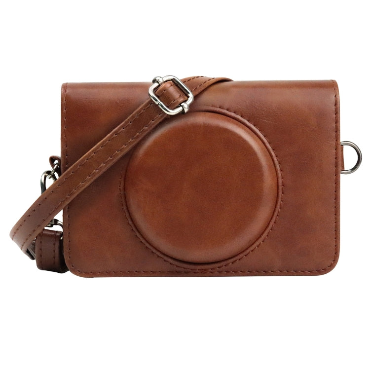 PU Leather Camera Case with Strap for Kodak Mini Shot2 Retro / C210R (Brown)