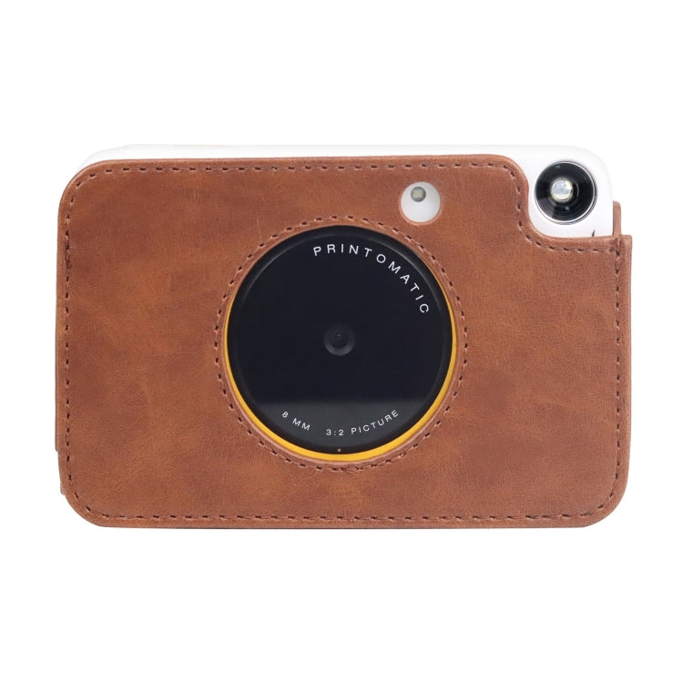 Kodak PRINTOMATIC PU Leather Camera Case with Shoulder Strap (Brown)
