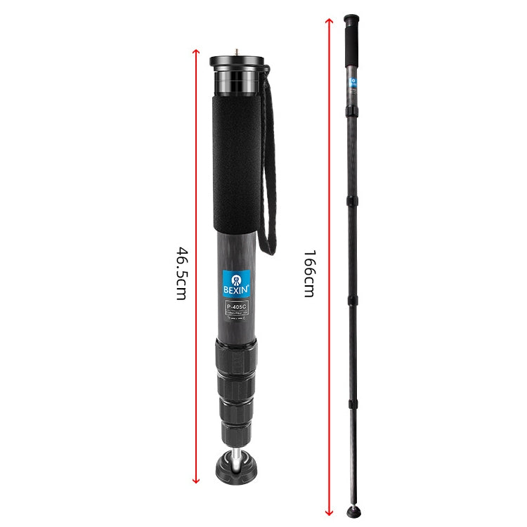 BEXIN P405C Lightweight Carbon Fiber Camera Monopod for Travel and Selfie-taking