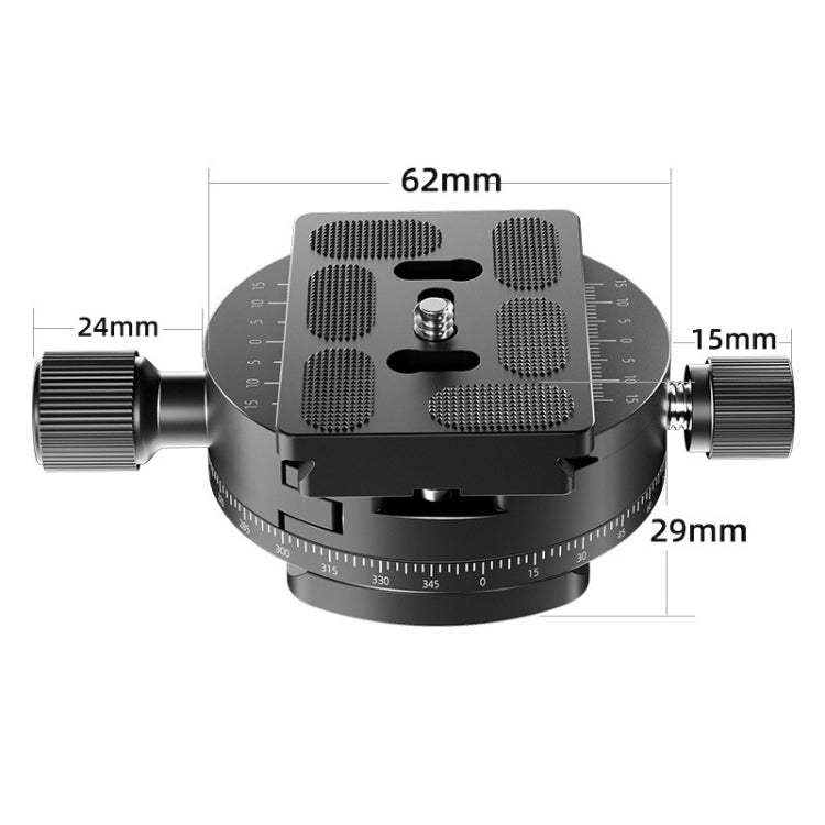 360 Degree Rotary Quick Release Clamp Base Tripod Mount with Plate