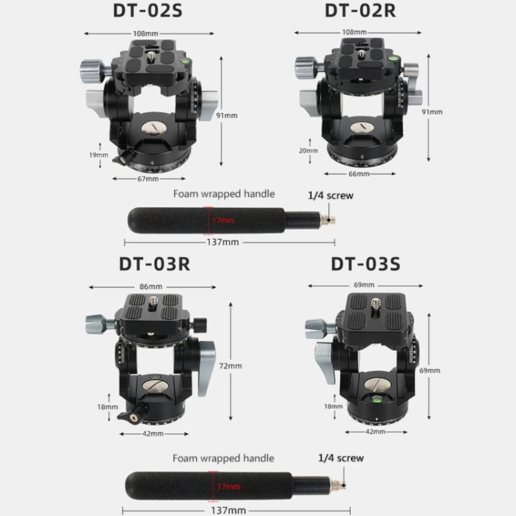 BEXIN DT-02R/S 2D 720 Degree Panorama Heavy Duty Tripod Fluid Head with Quick Release Plate