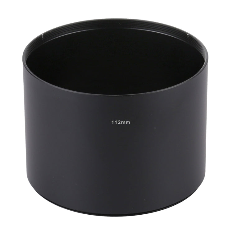 112mm Straight Tube Metal Lens Hood for Medium Telephoto Lens with Thread Type
