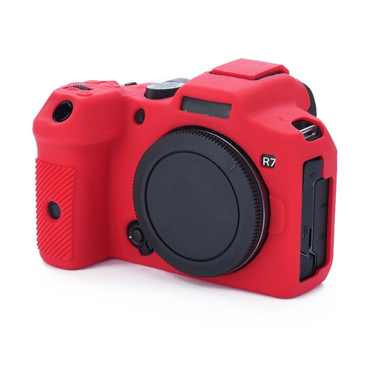 Red Soft Silicone Protective Case for Canon EOS R7 Camera