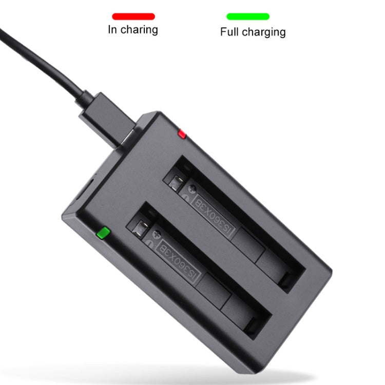Insta360 X3 USB Dual Batteries Charger with Indicator Light (Black)