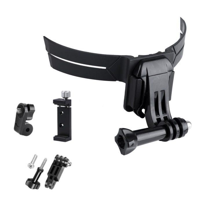 RUIGPRO Helmet Mount Kit with J-Hook Buckle & Metal Phone Clamp & Adapter (Black)